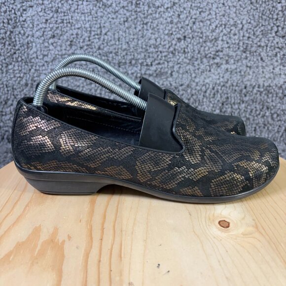 Dansko Shoes Olivia Loafer Womens Size 10 Leather Black Gold Slip On Comfort - Picture 3 of 8